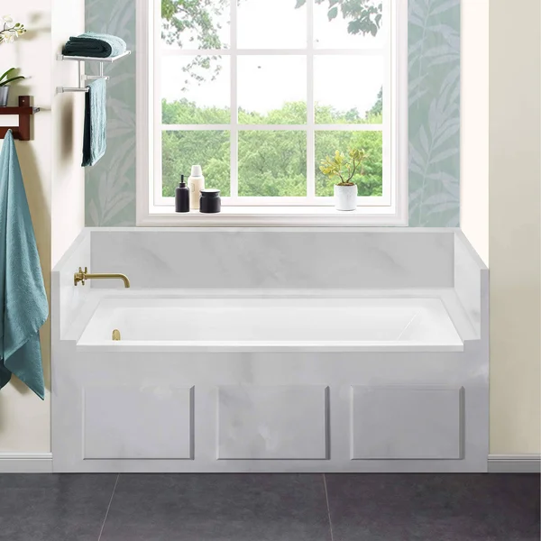 Swiss Madison Voltaire 32-in W x 60-in L Glossy White Acrylic Rectangular Left Drain Drop-In Soaking Bathtub - SM-DB563