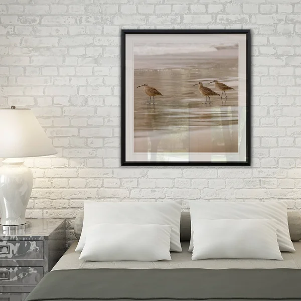 Shore Birds I -Framed Giclee Print - 28x28