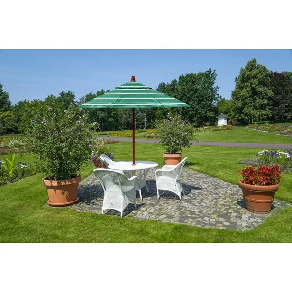 California Umbrella 9 ft. Sunbrella Marenti Wood Market Umbrella