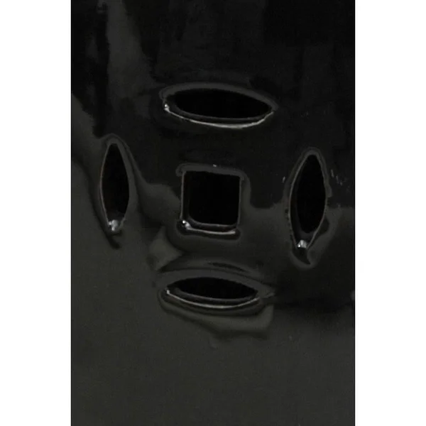 Oriental Furniture Solid Black Porcelain 18 in. Garden Stool