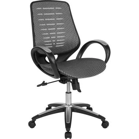 Newton Mid-Back Ergonomic Office Chair with Contemporary Mesh Design in Gray [lf-x-11-gg], Size: 25W x 25.5D x 37.5 - 40H