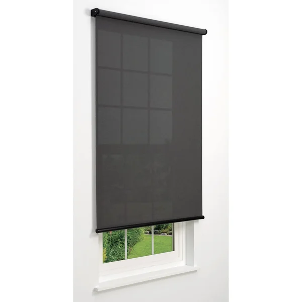 Linen Avenue Cordless 5% Solar Screen Standard Roller Shade - Charcoal 28 W x 78 H