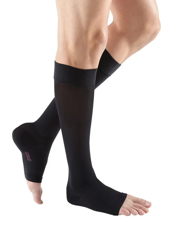 mediven, Plus, 20-30 mmHg, Knee High Open Toe-Size VI- Black- Silicone