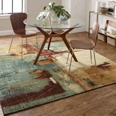 Abstract Blue/Beige/Brown Area Rug Langley Street Rug Size: Rectangle 6& x 9&