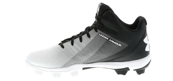 Under Armour Men's Leadoff Mid RM Baseball Cleats Black/White 9.5