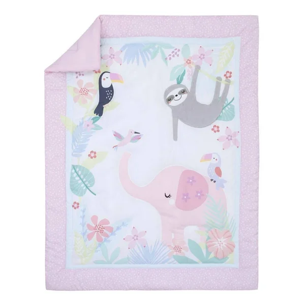Little Love by NoJo Tropical Garden Crib Set - 3PC - 34" x 43"