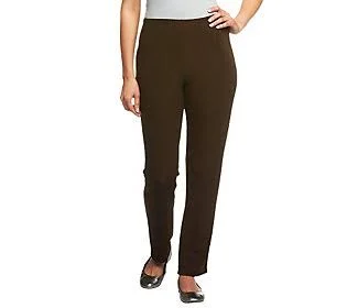 Susan Graver Essentials Lustra Knit PetiteSkinny Pants, Size Petite XX-Small, Brown