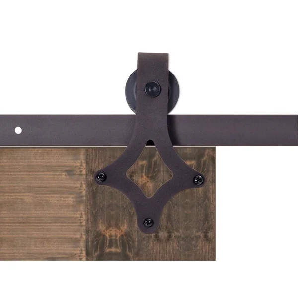 CALHOME 72 in. Antique Bronze Rustic Star Barn Style Sliding Door Track and Hardware Set