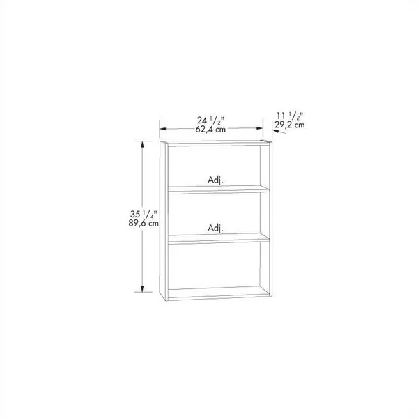 Scranton & Co 3-Shelf Wood Bookcase in Cinnamon Cherry