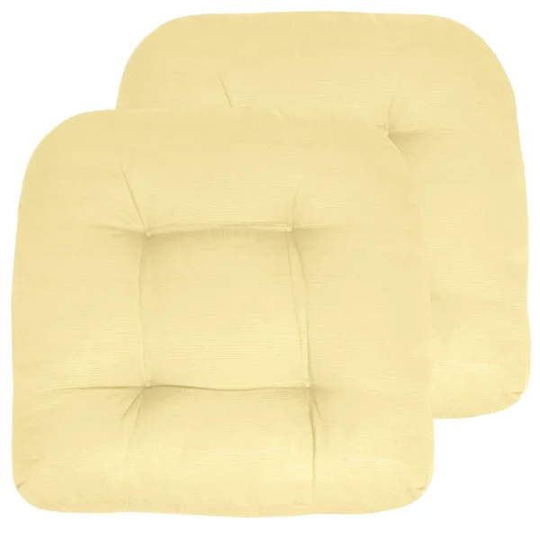 Patio Seat Cushion Set, 19x22 by 19x22 Yellow, 12 Pack, Solid