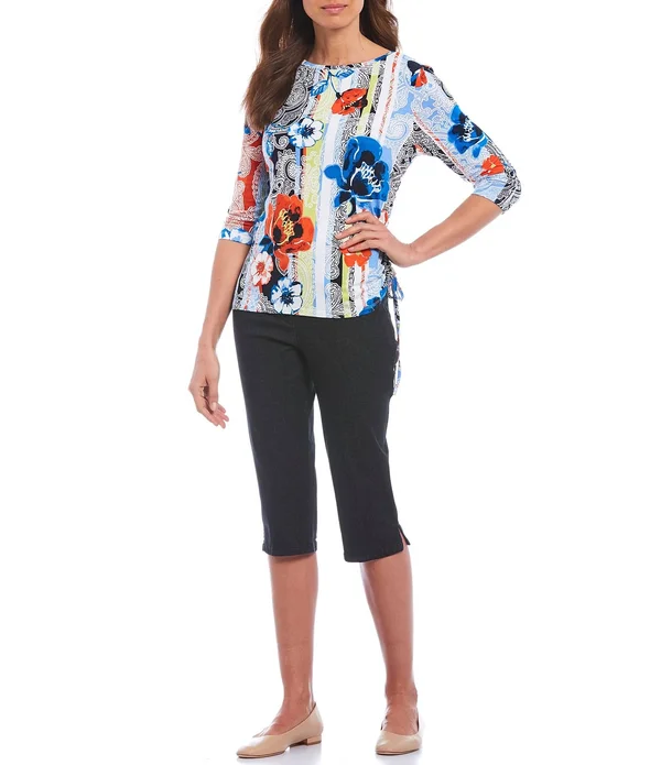 Ruby Rd. Pull-On Extra Stretch Denim Clamdigger Capri Pant - 16