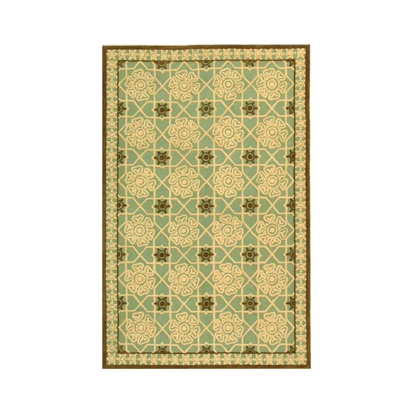 Safavieh 4& x 4& Round Newport NPT423 Teal - Ivory Rug
