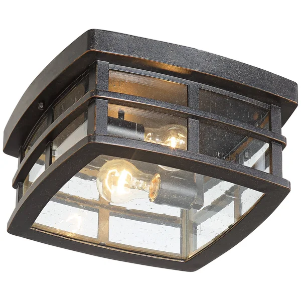 John Timberland Mission Outdoor Ceiling Light Fixture Oil Rubbed Bronze 12x22 Clear Seedy Glass for Exterior House Porch Patio D