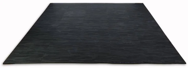 Displays2go Black Wood Grain Floor Mats – 10’ x 10’ Soft Foam Flooring