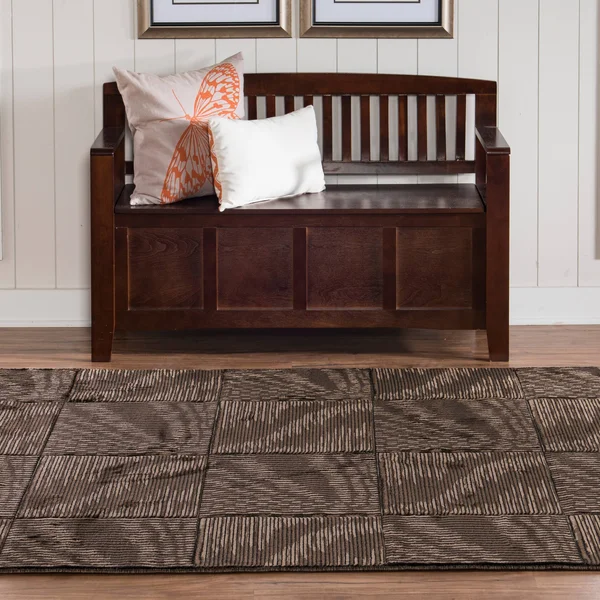 Linon Milan Striped Area Rug Brown