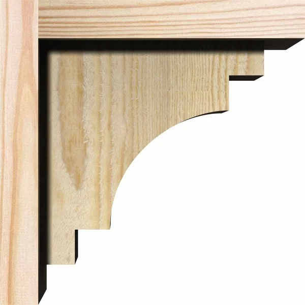 Ekena Millwork COR06X14X14MED01RDF 6x22W x 14x22D x 14x22H Mediterranean Rough Sawn Corbel w/Backplate - Douglas Fir