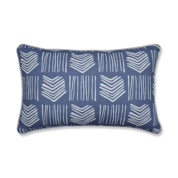 CC Home Furnishings 18.5x22 White and Blue Aero Shaft and Vertical Lines Indoor Rectangular Throw Pillow 32923127