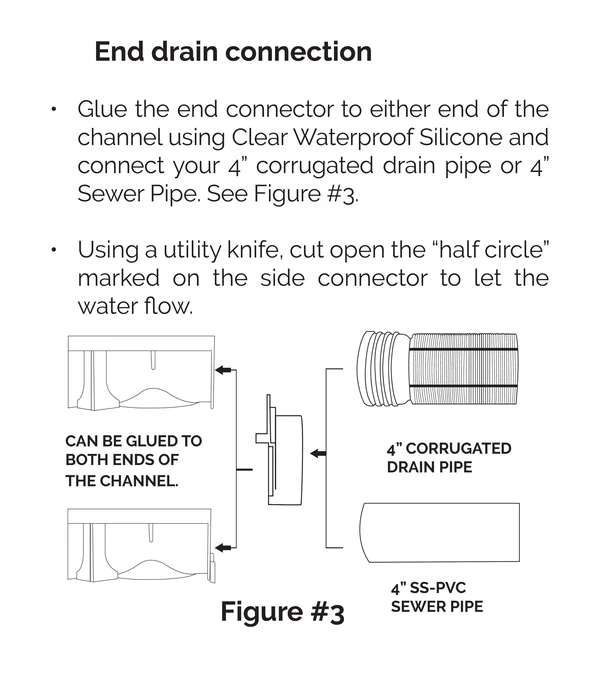 Drainage Trench - Channel Drain with Grate - Black Plastic - 39x22