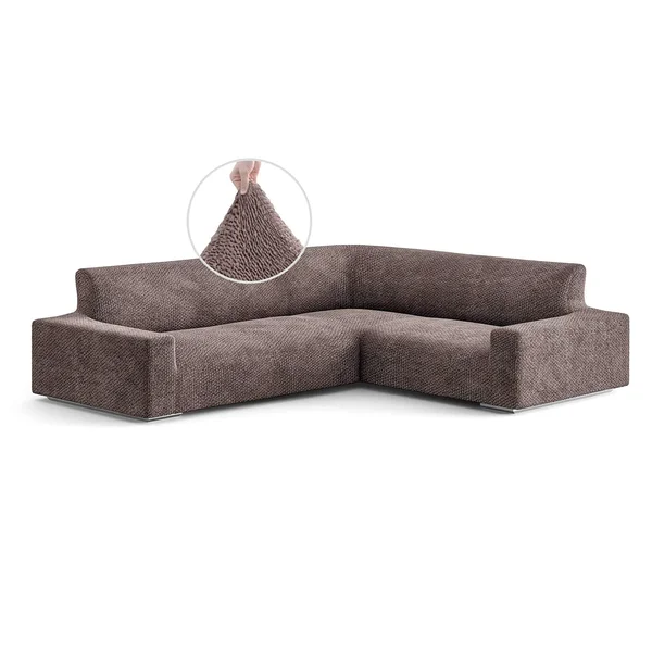 Corner Sectional Slipcover - Velvet Collection Brown