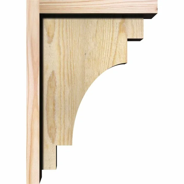 Ekena Millwork COR06X14X14MED01RDF 6x22W x 14x22D x 14x22H Mediterranean Rough Sawn Corbel w/Backplate - Douglas Fir