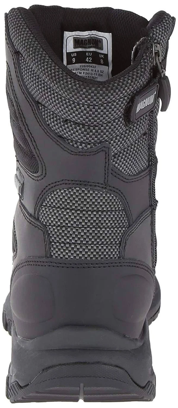 Magnum Men's Response III 8.0 Side Zip - Black Leather