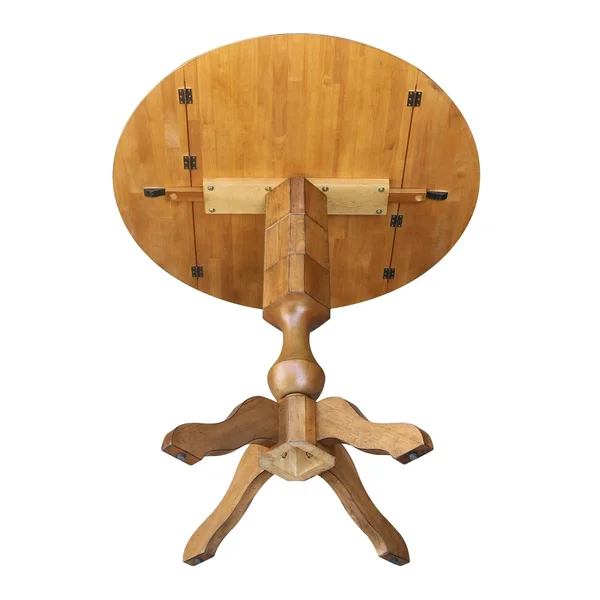 42x22 Round Dual Drop Leaf Pedestal Table - Pecan - 30.3x22H