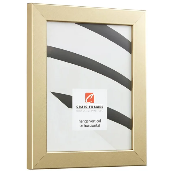 Craig Frames Bauhaus 125, Modern Brushed Gold Picture Frame, 12 x 12 inch