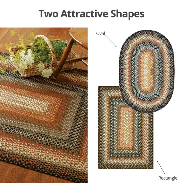 Homespice Decor 27x22 x 45x22 Oval Cocoa Bean Cotton Braided Rug