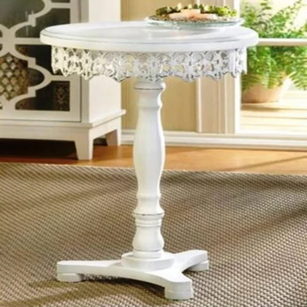 Flourish Pedestal Table - White