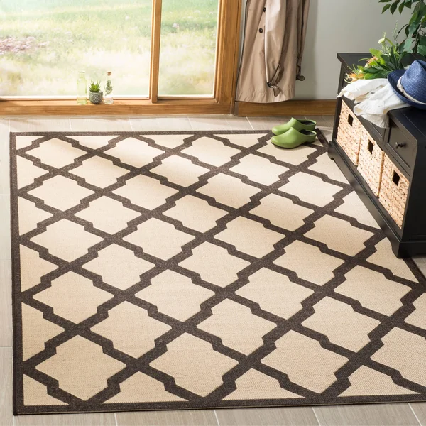 Safavieh Linden LND122K Aqua/Cream 9& x 12& Area Rug
