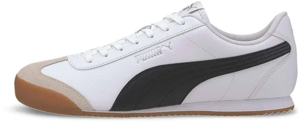 Puma Turino Men's Sneakers, White/Black/Gum, 11.5