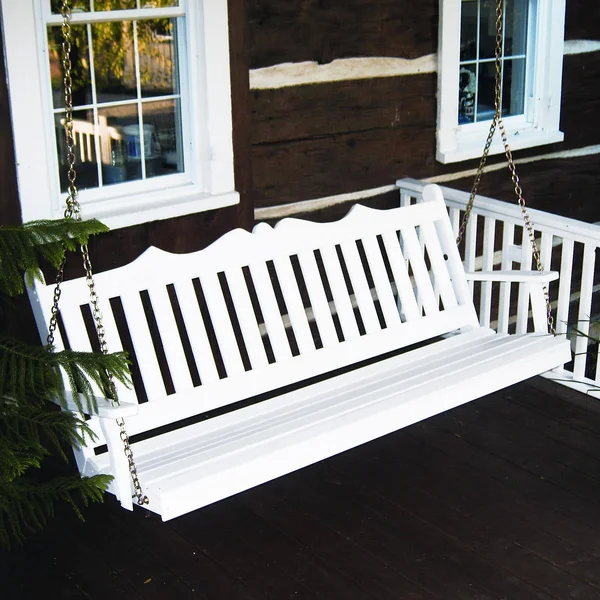 A & L Furniture Yellow Pine Royal English Deluxe Garden Swing Redwood Stain