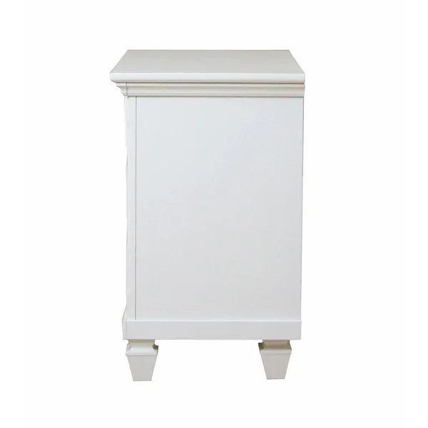 Saltoro Sherpi 28 inch Wooden Nightstand with Three Drawers, White