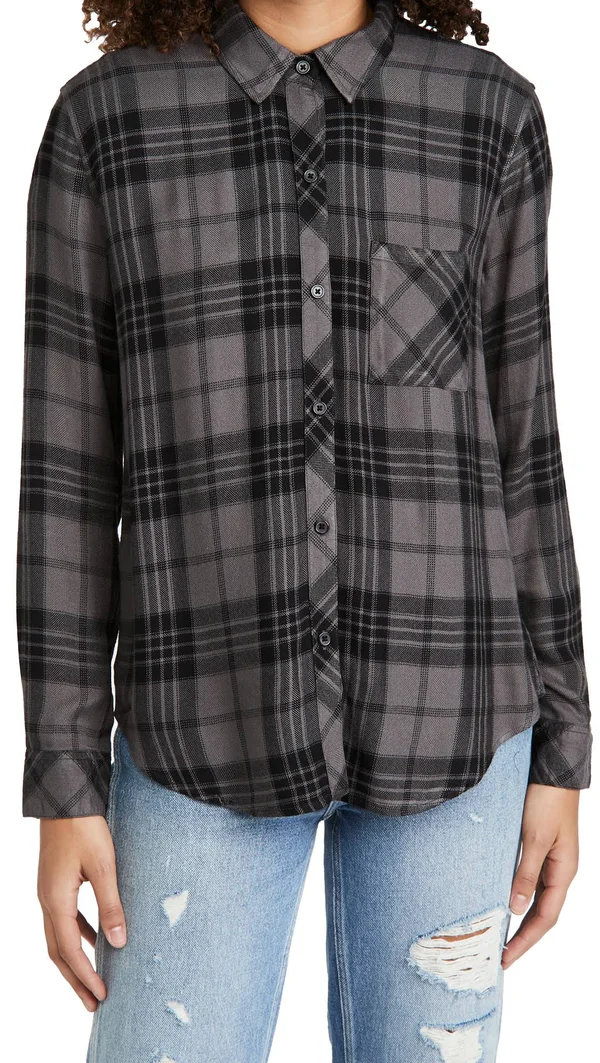 Rails Hunter Button-Up Shirt-Women's Charcoal Jet, XL