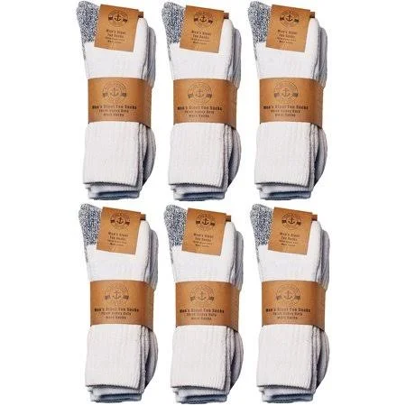 Socks'nbulk Mens Heavy Duty Steel Toe Work Socks, Heavy Duty Thick Boot Sock for Men Bulk (12 Pairs White), Men's, Size: 10-13