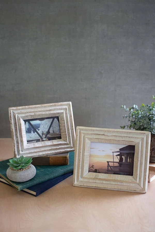 Recycled White Washed Wood Frame 4x6