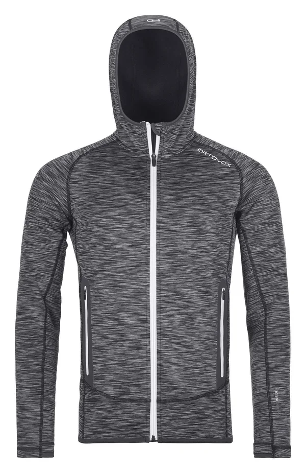 Ortovox Men's Fleece Space Dyed Hoody - Small - Black Raven Blend