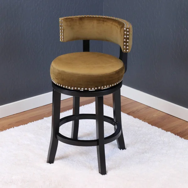 Everly Quinn Tomoe 25x22 Swivel Bar Stool Upholstery: Brown Sugar