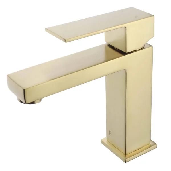 Fine Fixtures - Square Bathroom Faucet - Single Hole - Satin Brass