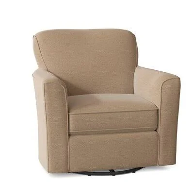 Castiglia 35.5x22 Wide Swivel Armchair Beachcrest Home Body Fabric: Almond Gold-20656