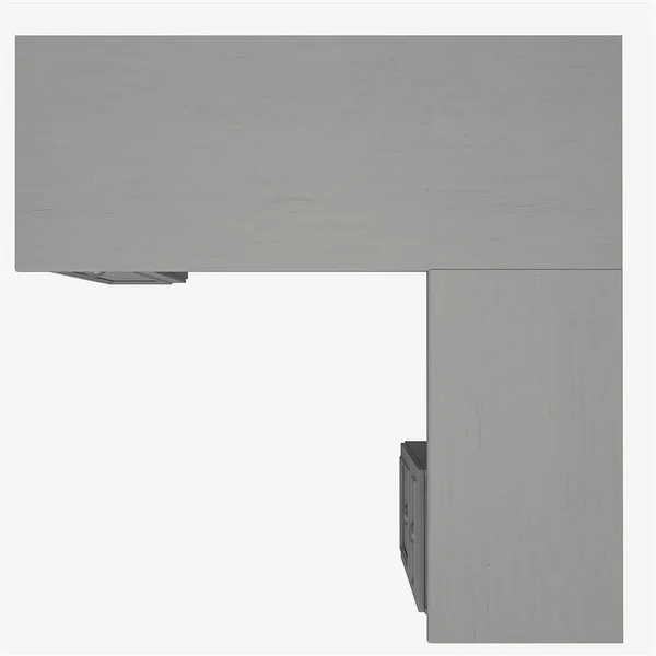 Scranton & Co Furniture Fairview 60W L Shaped Desk with Storage in Cape Cod Gray