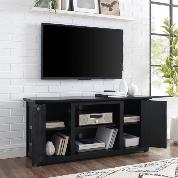 Crosley Furniture Camden 58x22 Low Profile TV Stand Dark Walnut