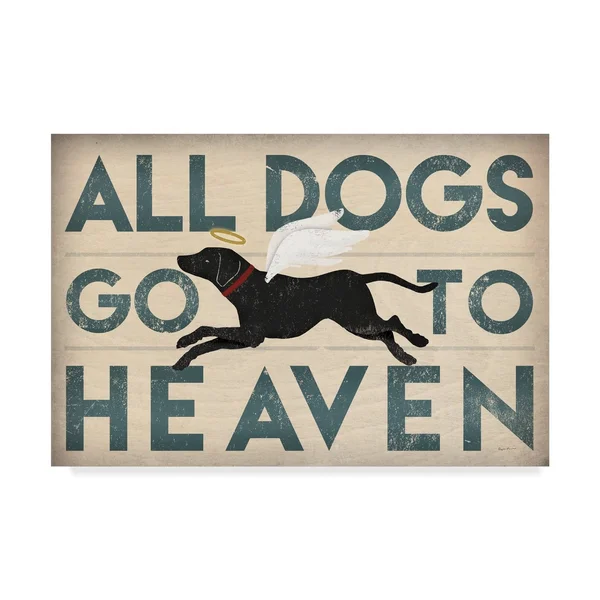 Trademark Fine Art 'All Dogs Go to Heaven I' Canvas Art by Ryan Fowler, Size: 22 x 32