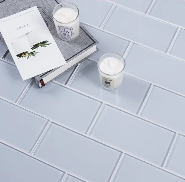 WS Tiles 3x22 x 6x22 Glass Mosaic Subway Tile, Backsplash for Kitchen and Bathroom - 5 Square Feet per Carton - Moonlight Gray 5