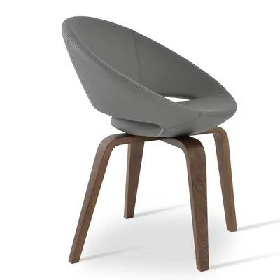 sohoConcept Crescent Plywood Leatherette Upholstered Dining Chair Frame Color: Natural - Upholstery Color: Red ppm Leatherette