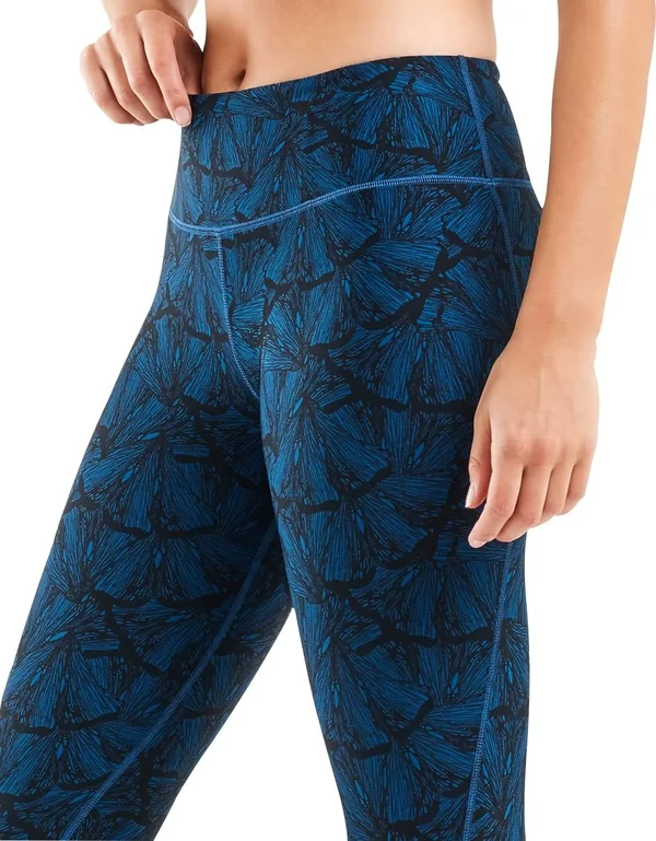 2XU Print Mid Rise Women's Compression Tights - Blue - Medium