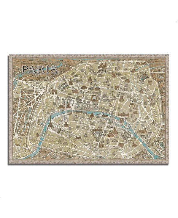Tangletown Fine Art 26x22 x 38x22 Monuments of Paris Map by Wild Apple Portfolio Fine Art Giclee Print