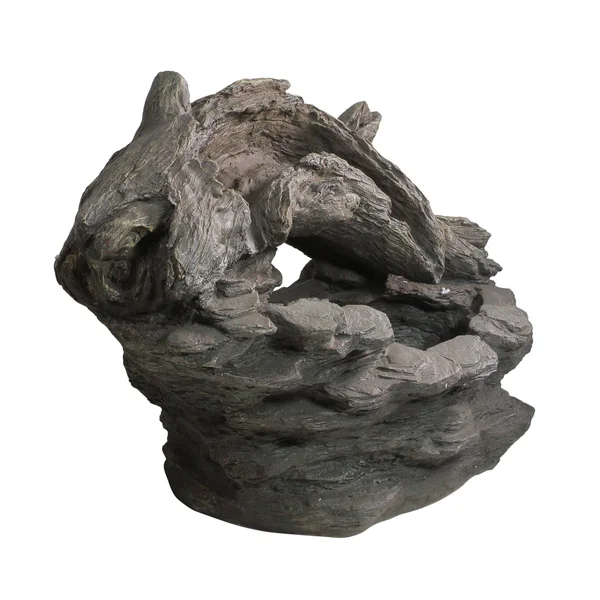 27x22 Faux Wood and Rock Outdoor Garden Water Fountain - 33377648