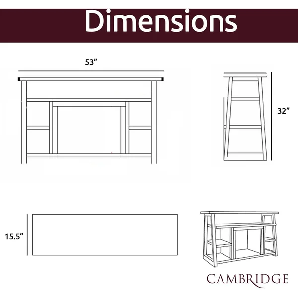 Cambridge 32-in. Sawyer Industrial Electric Fireplace Mantel with Deep Crystal Display and Color Changing Flames - Mahogany, CAM5