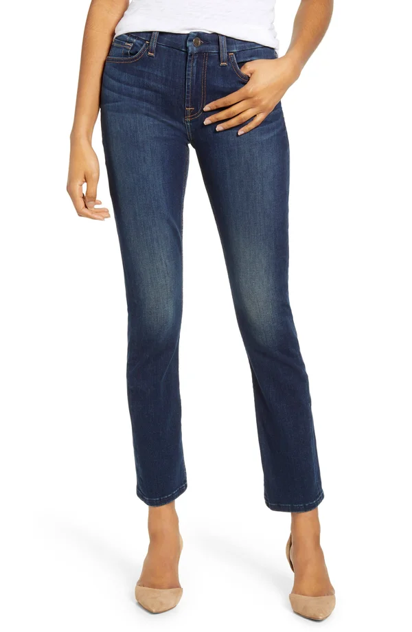 Jen7 by 7 for All Mankind Women's Straight-leg Ankle Jeans in Providence - Blue - Size 2